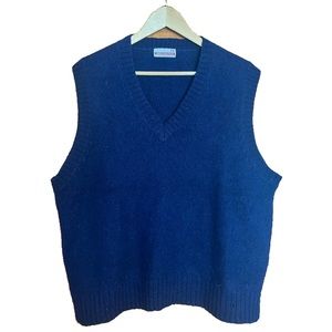 Vintage 100% Pure Wool Navy Blue Oversized Sweater Vest XL